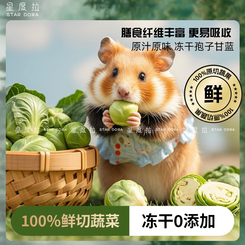 冻干孢子甘蓝仓鼠零食磨牙即食金丝熊宠物蔬菜冻干兔子荷兰猪饲料