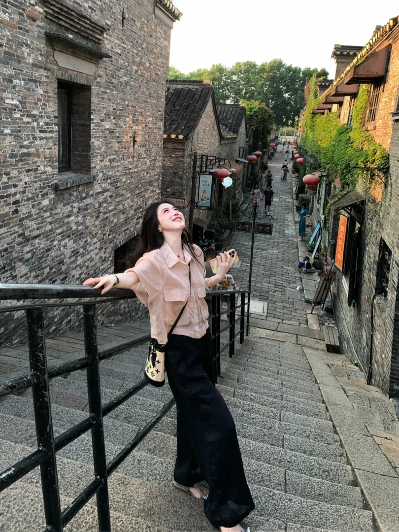 2025夏季新款韩系复古轻熟风雪纺衬衫休闲百搭阔腿裤气质两件套女