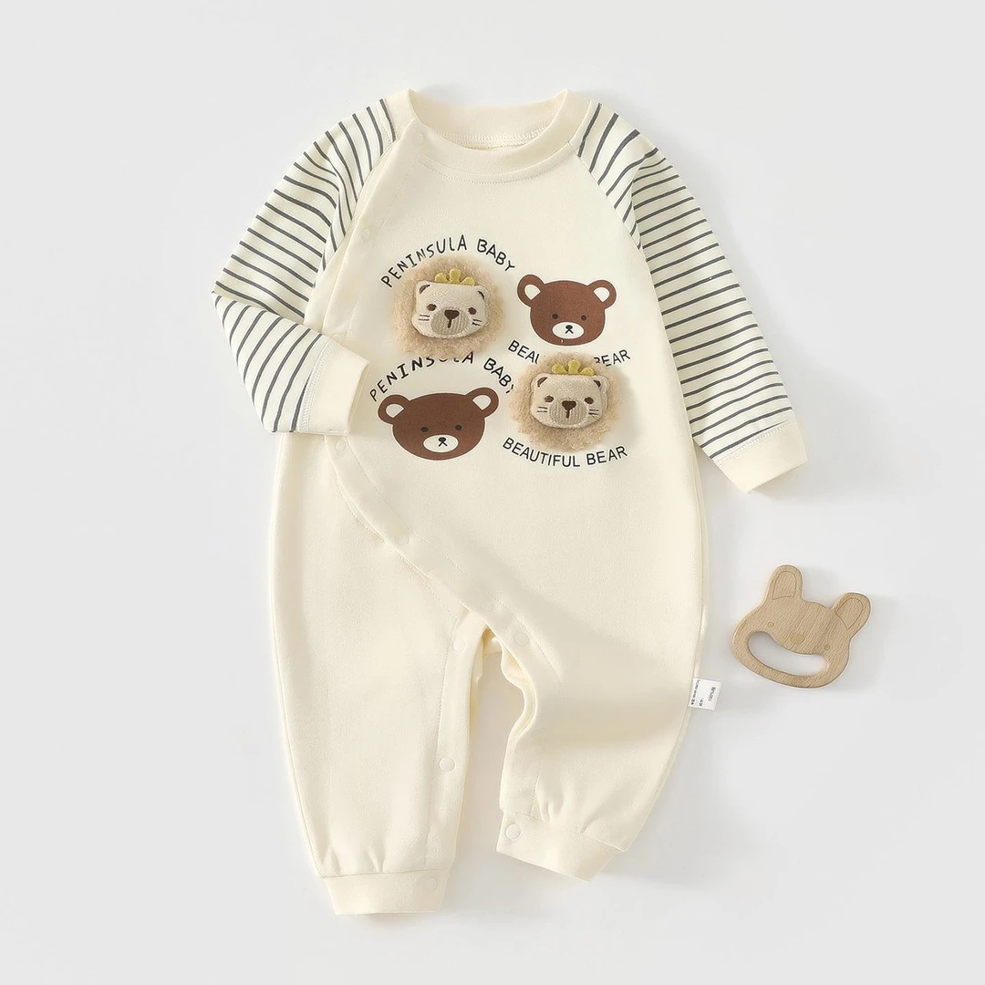 FAVMARTHA婴儿连体衣春秋时尚新生儿衣服宝宝可爱哈衣超萌造型洋