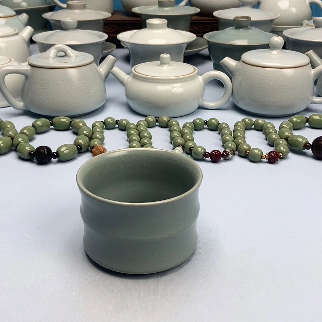 杯微微瑕仿古竹节杯原矿原釉原产地