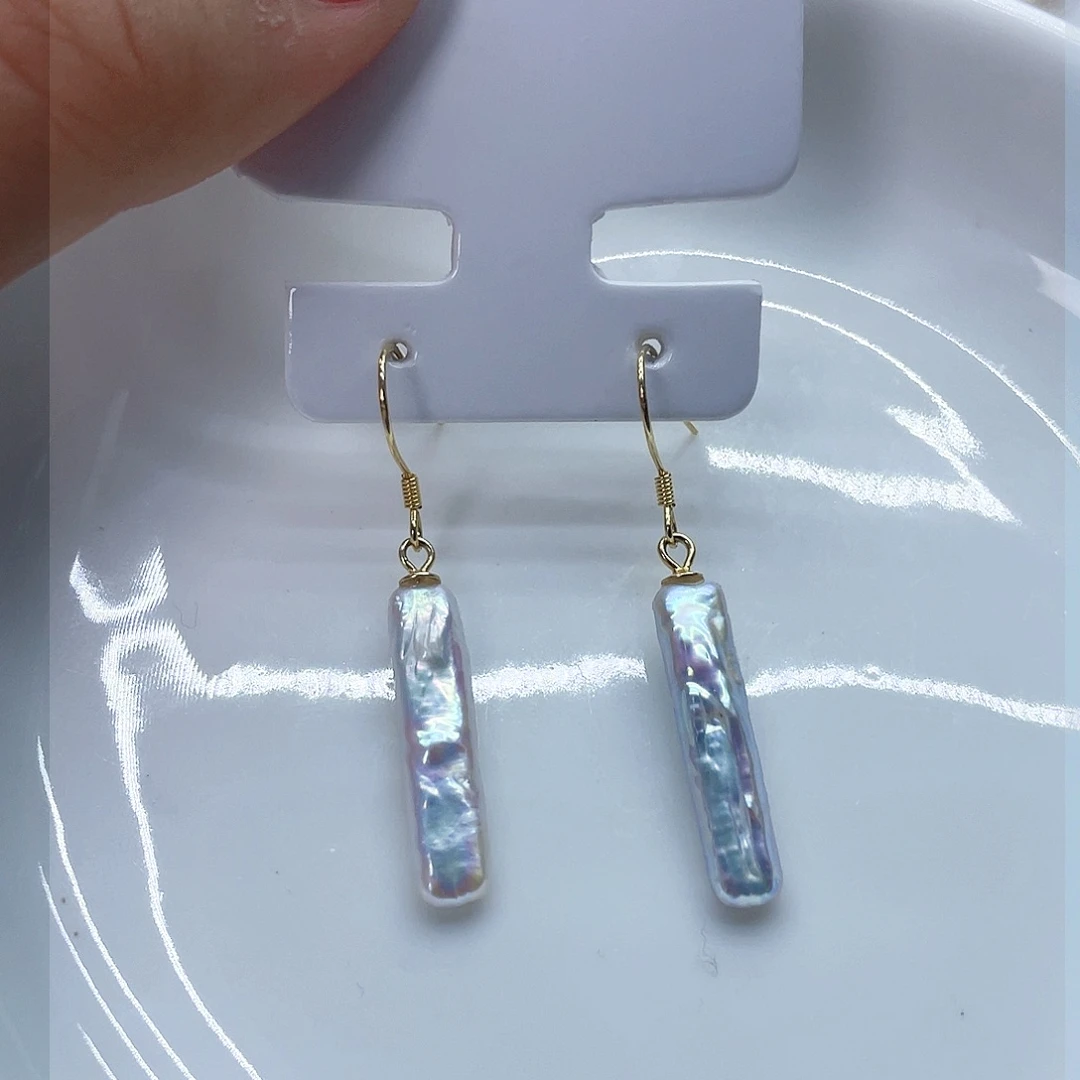 银S925镶嵌耳饰淡水珍珠