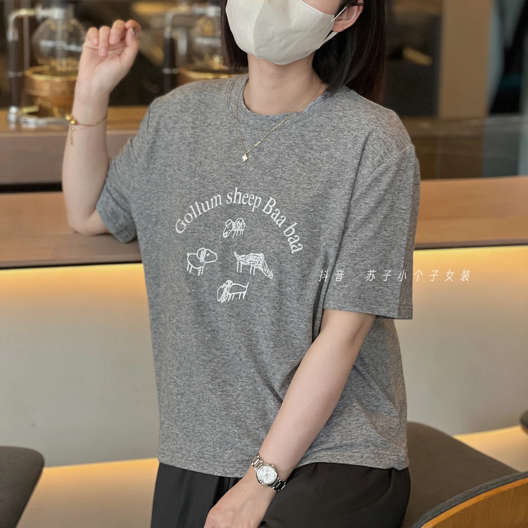 苏子自制【涂鸦超软T恤】小个子ins印花短袖薄款简约百搭宽松半袖
