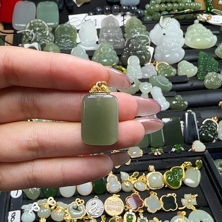 和田玉银S925镶嵌颈饰