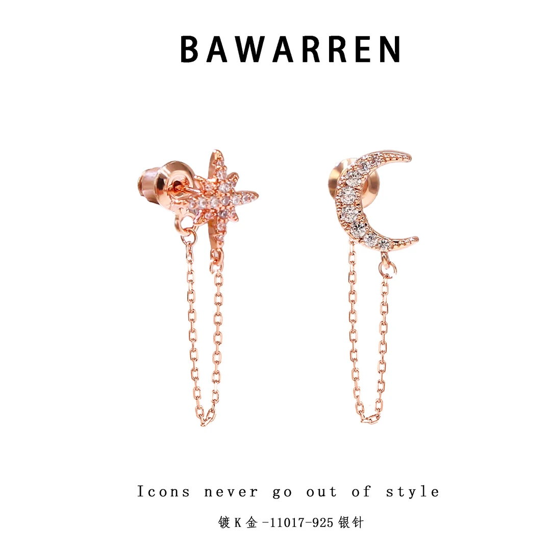 Bawarren 意❤ 11017-【星月】精致耳环小众欧美优雅