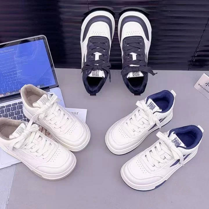 6229-3中跟透气防滑板鞋秋冬时尚休闲鞋系带时尚百搭