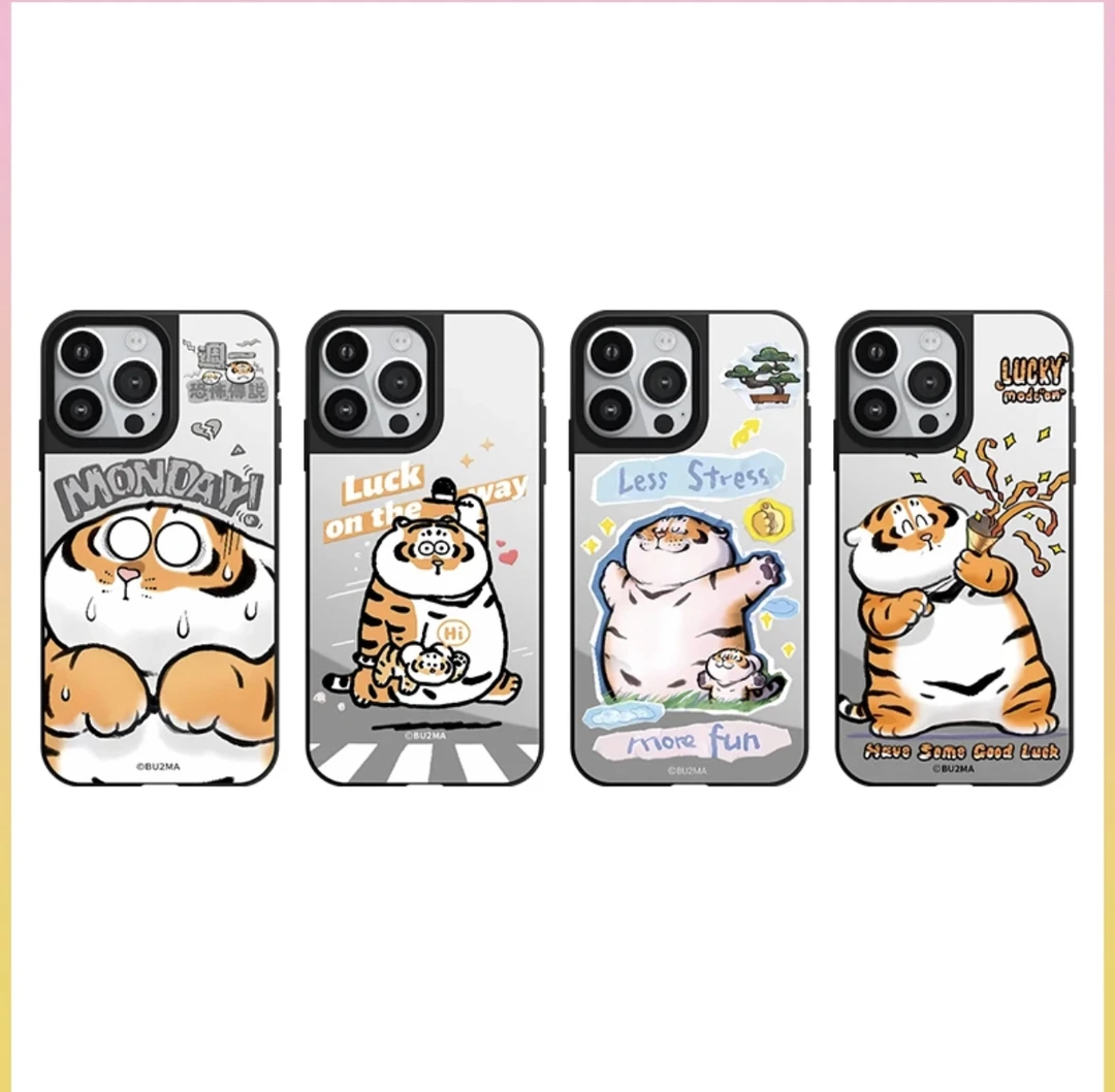 胖虎系列CASETI适用于苹果16promax镜面15苹果手机壳14/13pro