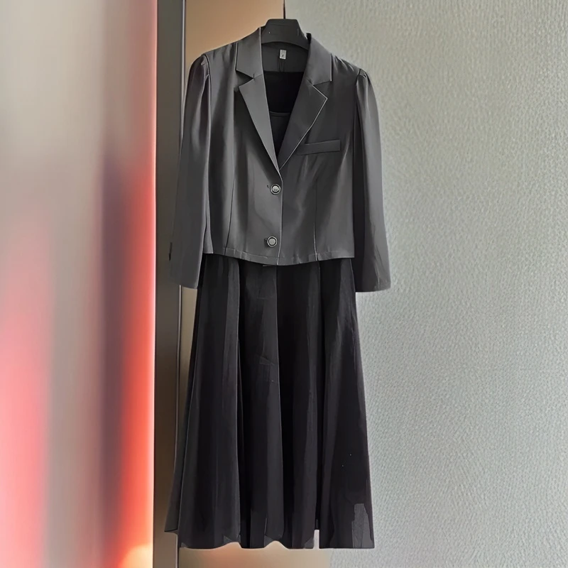 宠妮【阿芝专属】【F765】新款时尚气质百搭修身连衣裙两件套