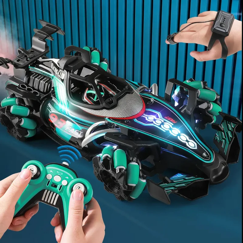 手势感应遥控灯光喷雾横向行驶漂移四驱F1男孩玩具赛车新年礼物