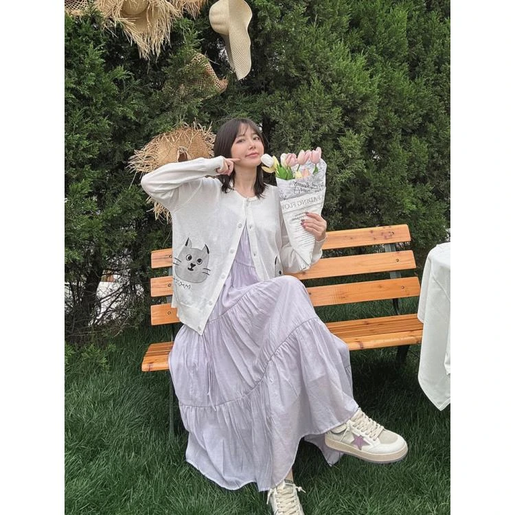 BETTER JOELAY-【雾岚褶语】针织毛衣针织衫圆领温柔韩版LL5819