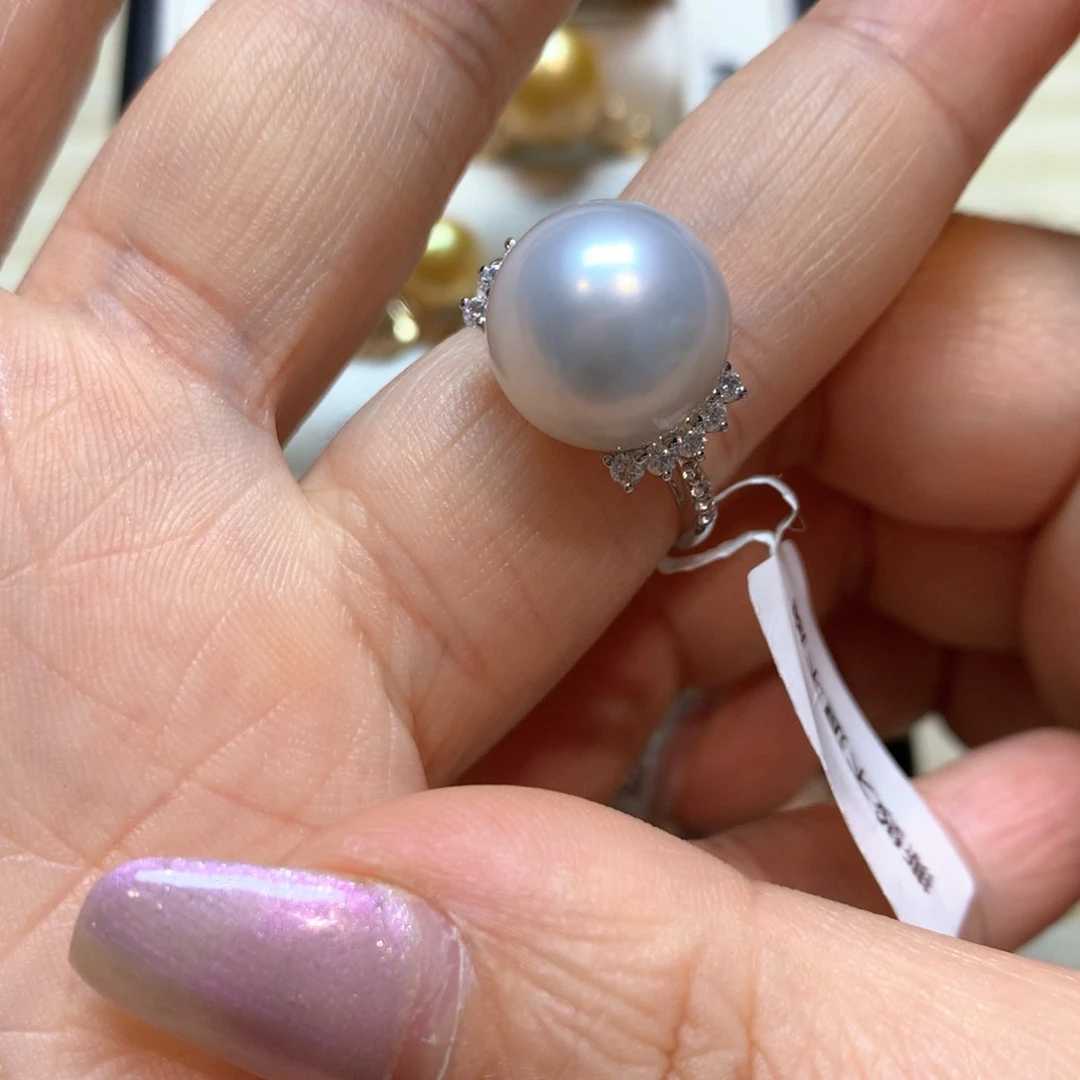 海水珍珠戒指14K金镶嵌