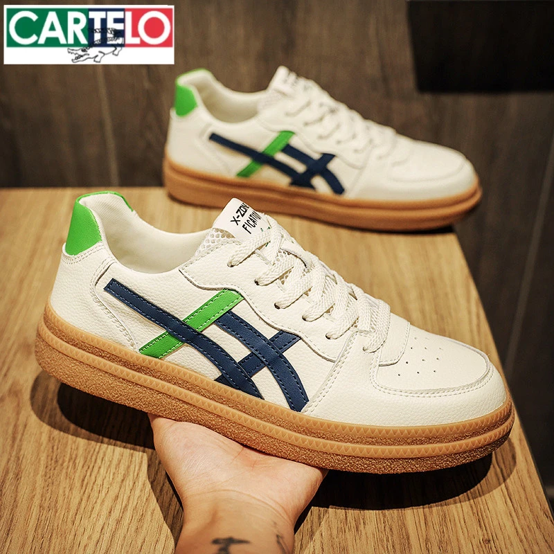 CARTELO/卡帝乐鳄鱼板鞋男鞋秋季2025新款潮流休闲鞋子男款小白鞋