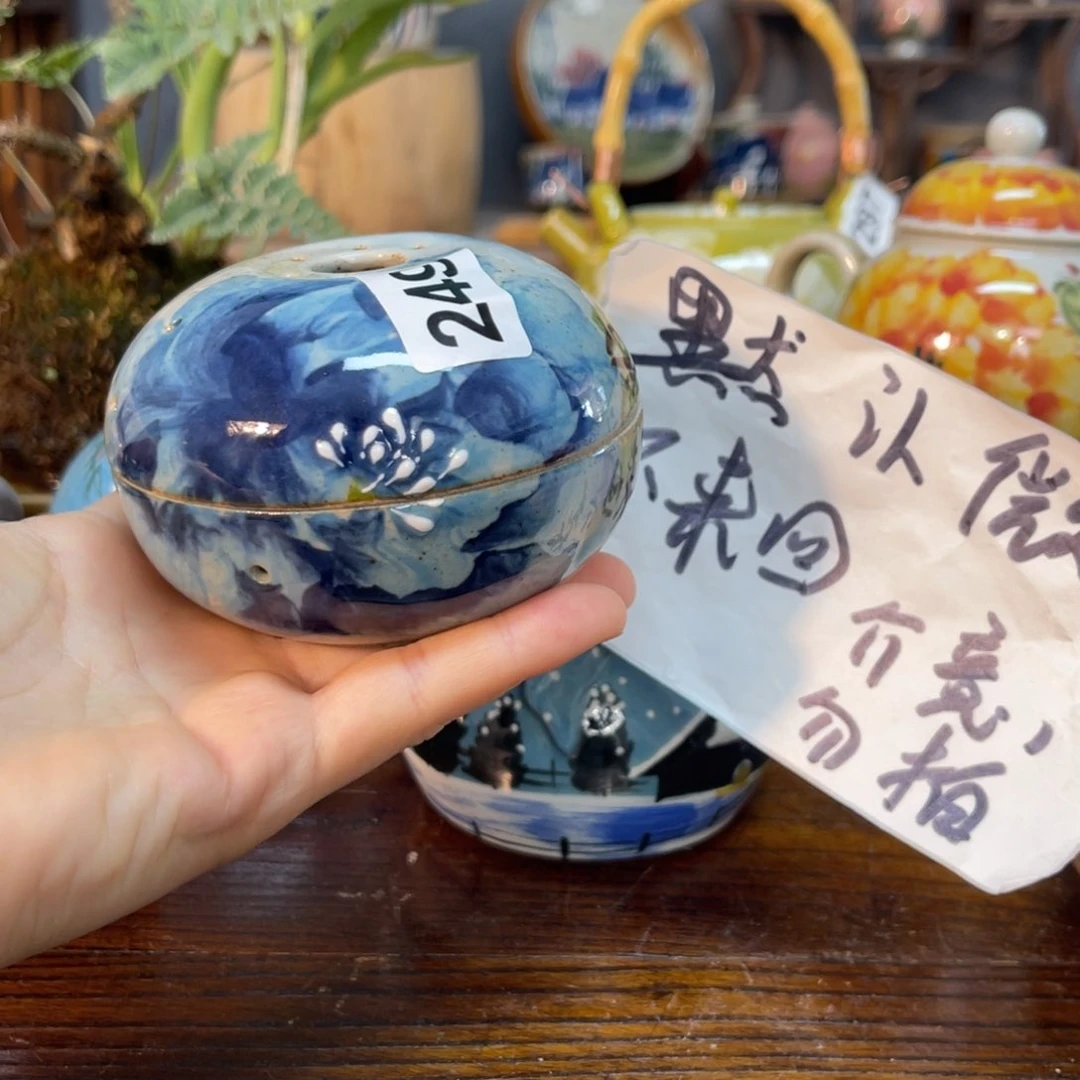 壶素浅陶瓷手工手绘