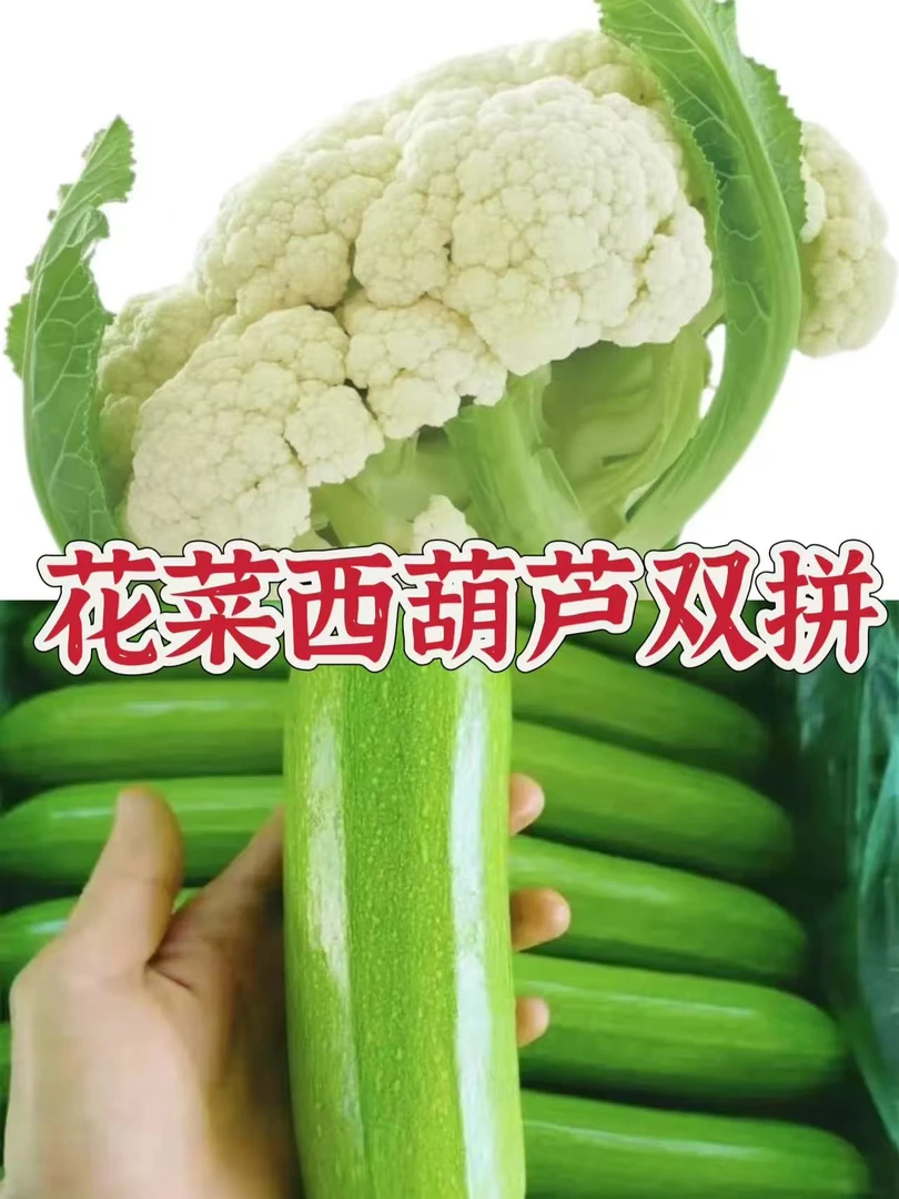 花菜西葫芦双拼组合5斤装露天种植散花菜头茬西葫芦嫩瓜新鲜采摘