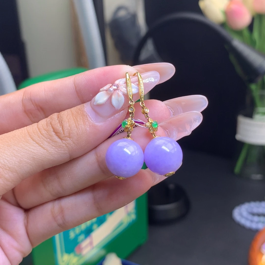 翡翠18K金镶嵌颈饰天然