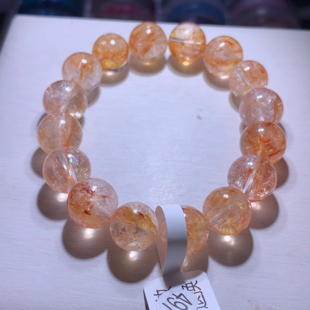 手串水晶银S925镶嵌桂花胶花13.6m