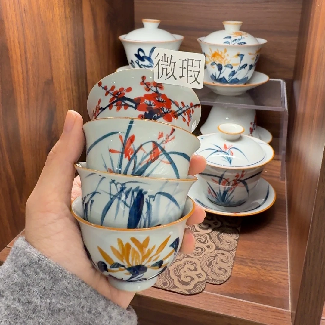 釉下彩纯手绘微瑕