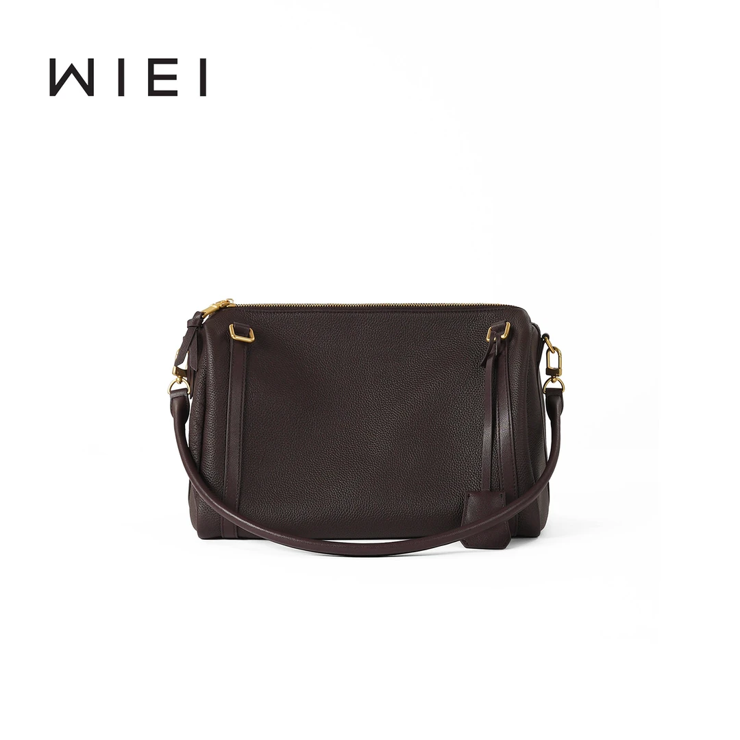 《WI EI》进口头层牛皮*复古软皮枕头包大容量手提斜挎包W25311087