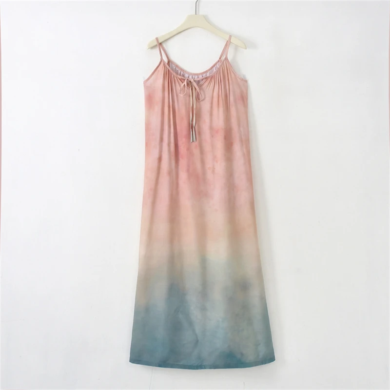 JYP-[慵懒度假风]2025夏新款渐变晕染吊带连衣裙GL-FC6701