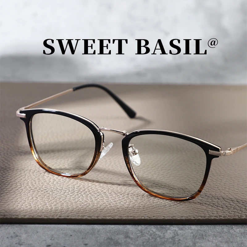 Sweet basil/紫淑多边形百搭镜框圆脸眼镜男士眼镜防蓝光近视眼镜