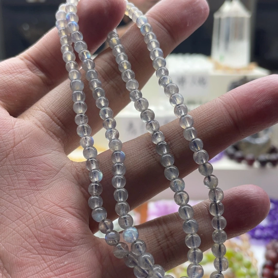 水晶未镶嵌手链灰月光多圈