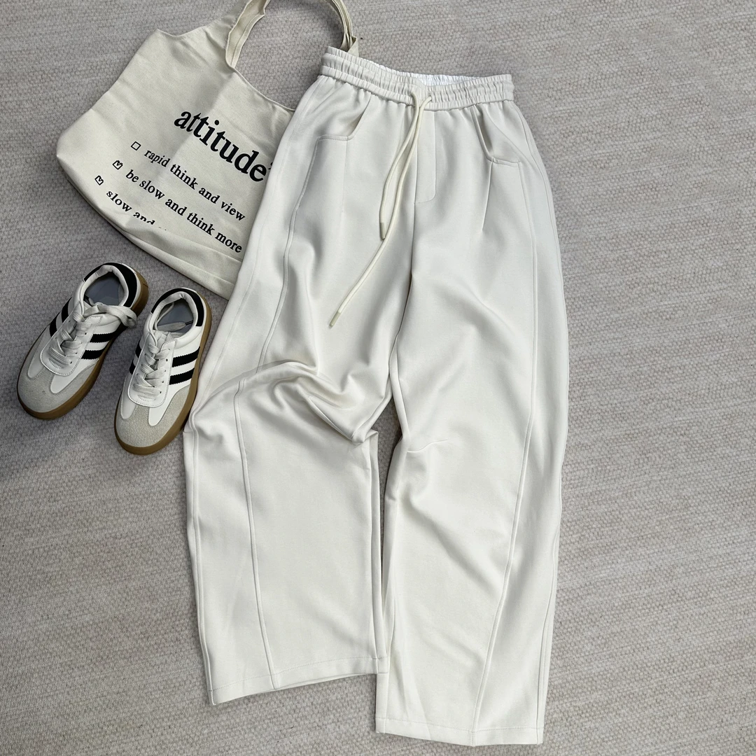 纯色垂感百搭宽松休闲弯刀裤-ZMABK1233