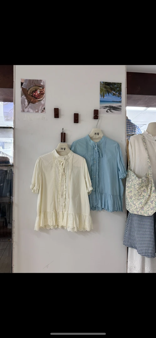 叨叨推荐款 MX#15672-1# 拼接花边衬衣  FL