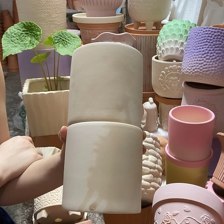 11×11白陶直筒盆2个