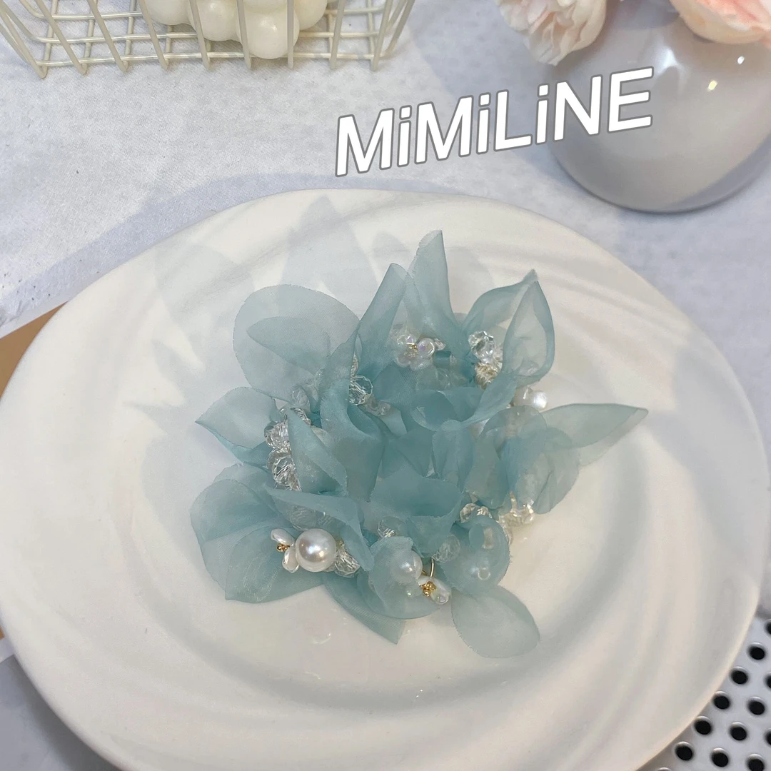 MIMILINE 法式珠珠发圈气质花瓣超高弹力头绳扎马尾橡皮筋999