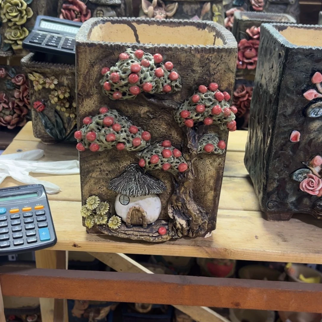 红陶夏***甜青藤微瑕多肉花盆