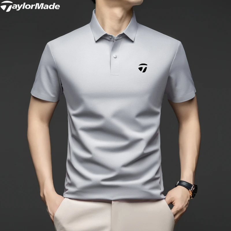 TaylorMade泰勒梅男士短袖夏新款翻领商务凉感速干T恤高尔夫男装