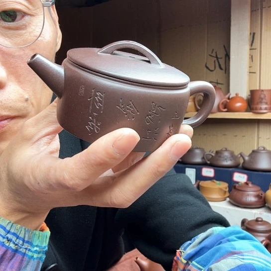 茶壶紫砂@****伴宜兴紫砂原矿老紫泥