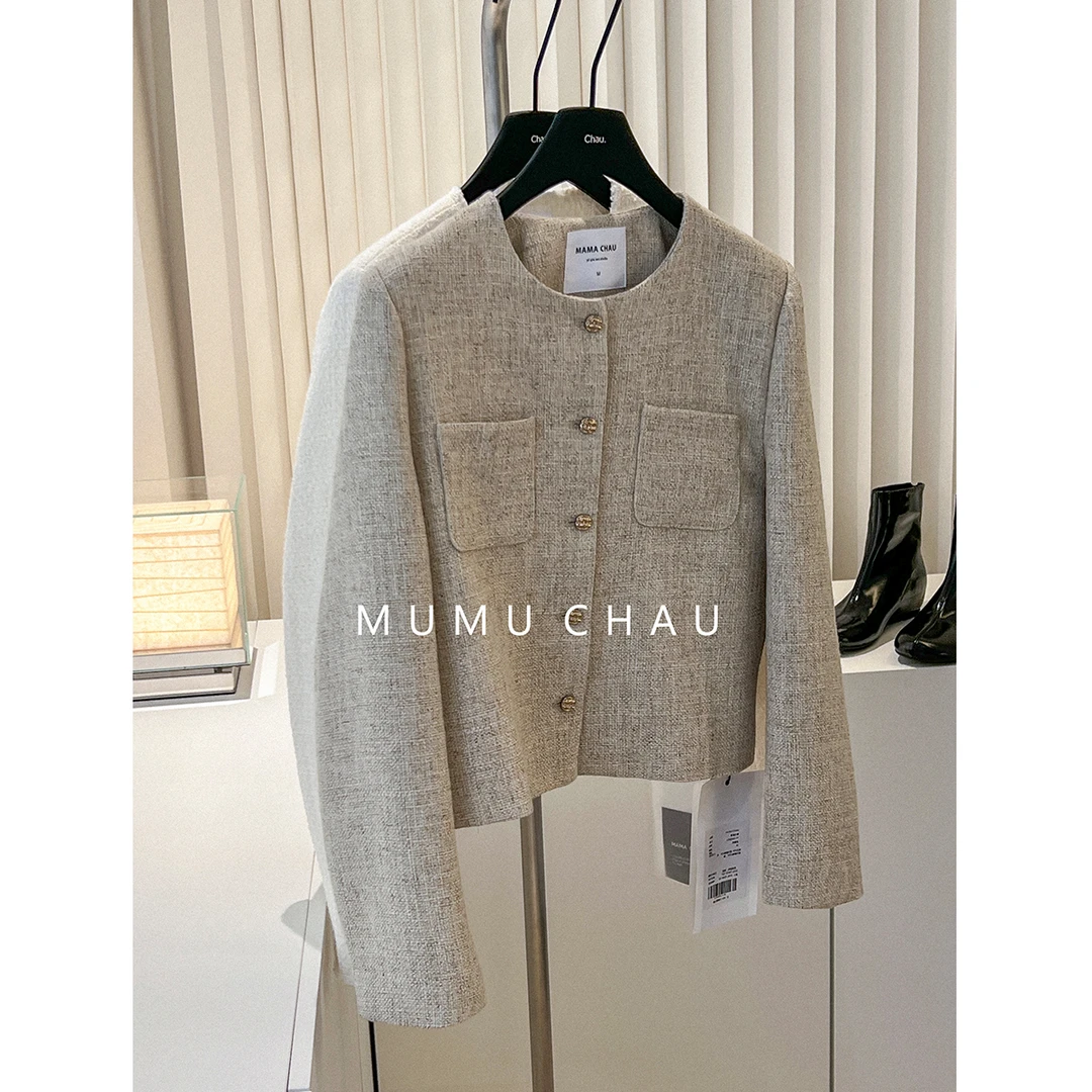 现货「MUMU CHAU」【典雅之礼】旧梦重温女冬短款小香风外套LD58392