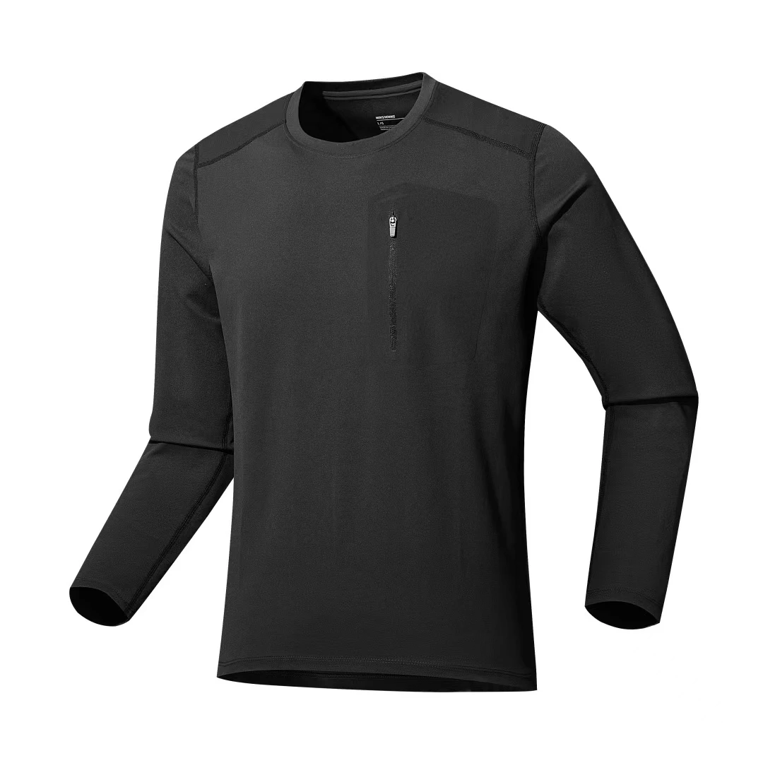 【佟开心】2025春装新款男款圆领休闲时尚透气运动户外长袖打底衫