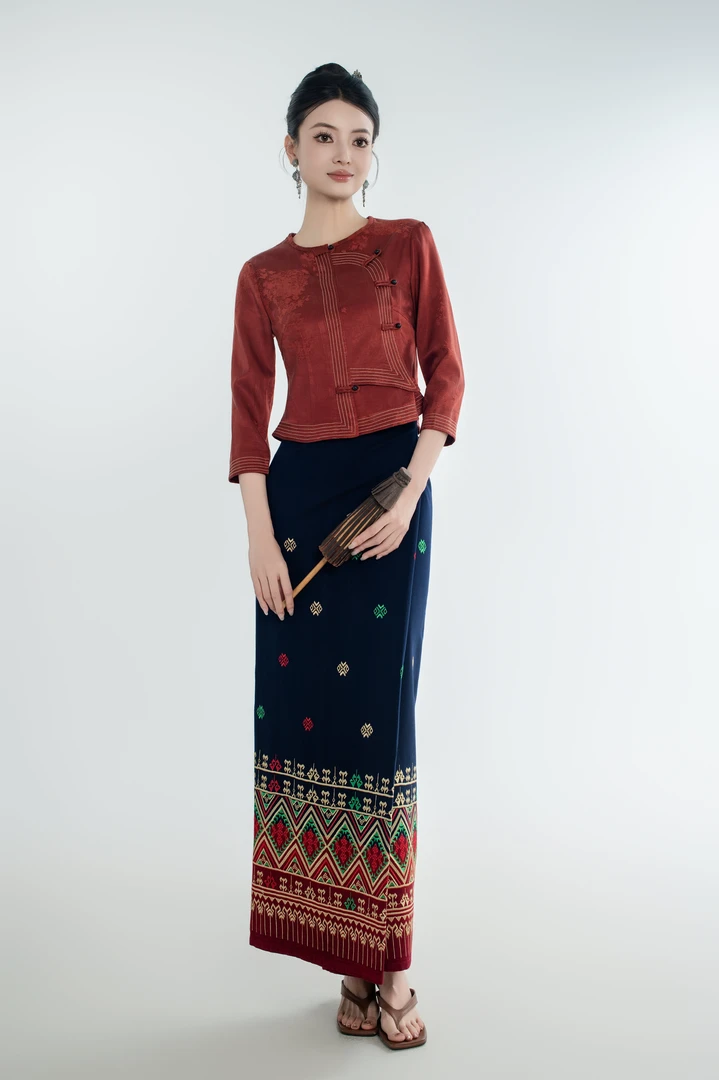 曼旺-气质女装气质民族服装复古民族傣装民族风套装上衣传统女士