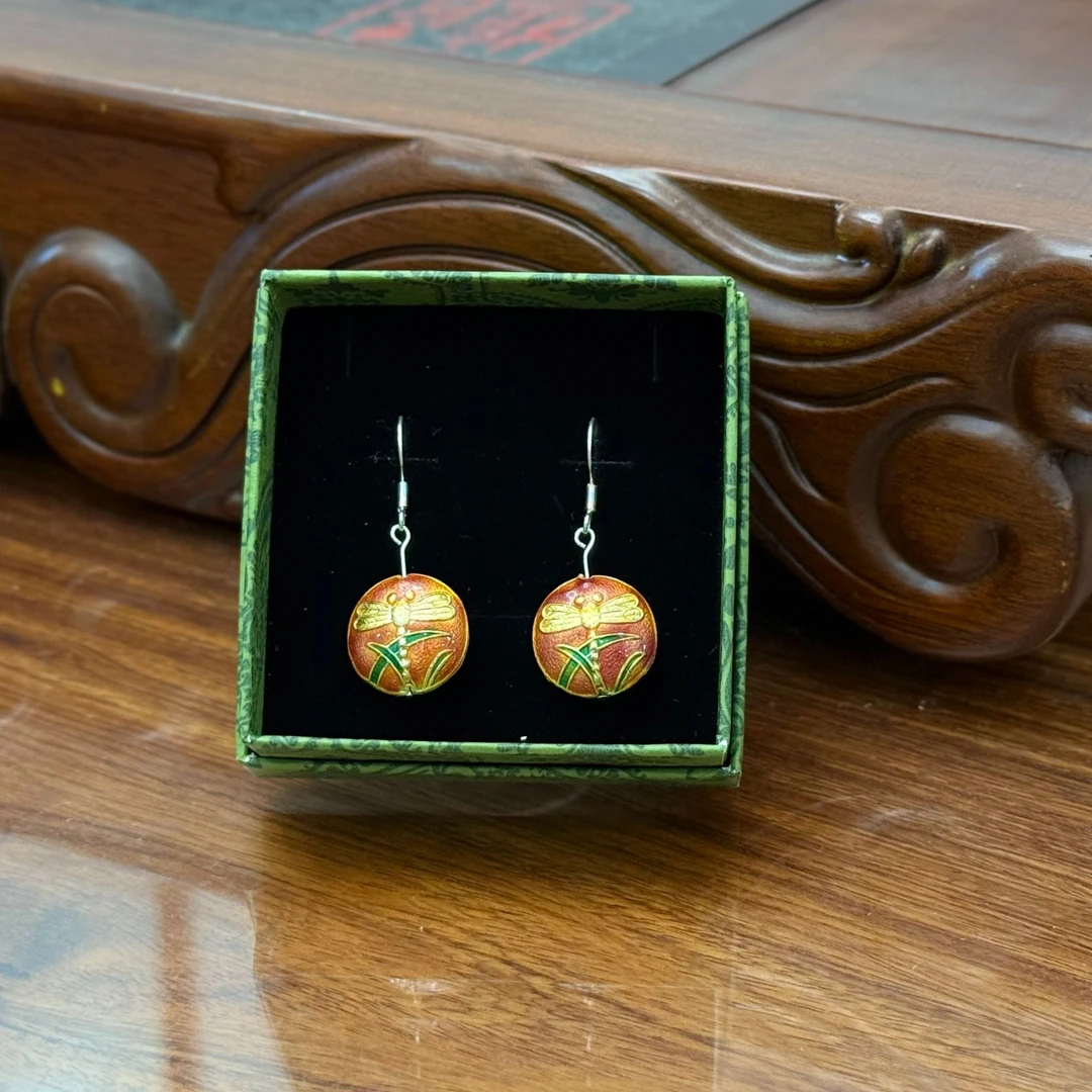 景泰蓝耳饰 银蓝工艺 非遗手工艺 中式 传统 新中式穿搭