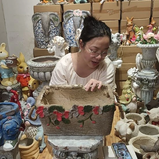 合成树脂氧化镁长方形花缸
