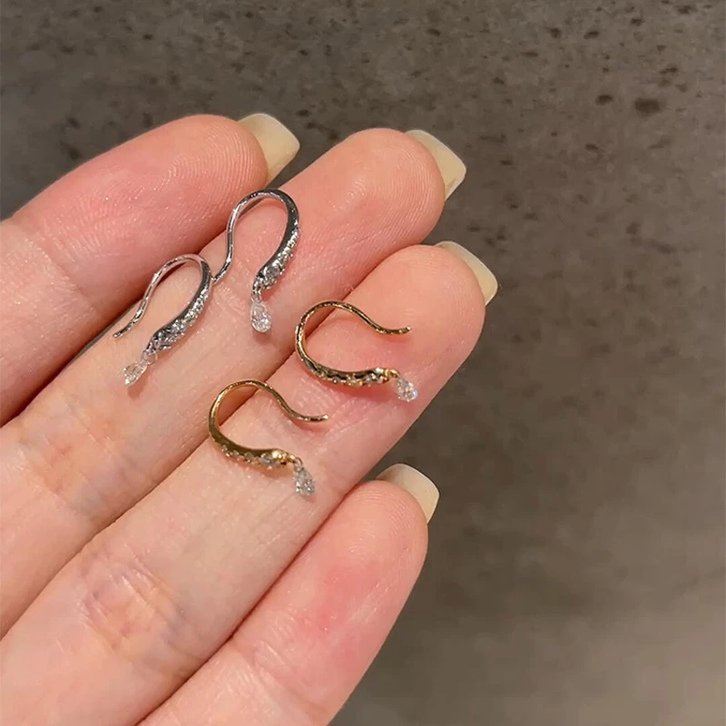 铜合金耳饰 爆闪微镶锆石水滴耳环女轻奢小众设计感冷淡风耳饰ins