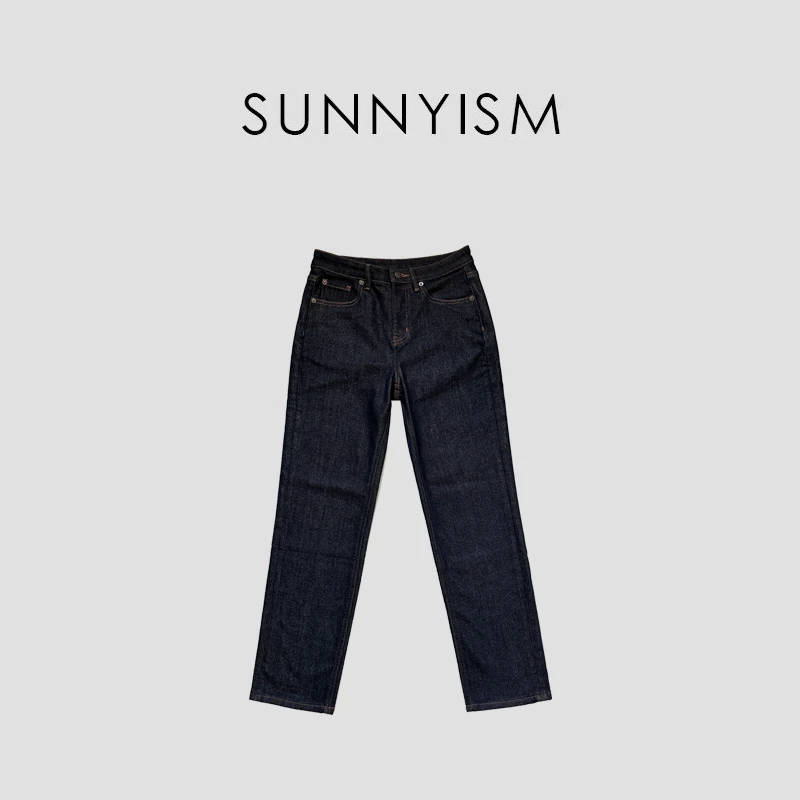 Sunnyism “腿冠” 加羊绒高腰铅笔裤款锥形直筒原牛牛仔裤 KZ01466