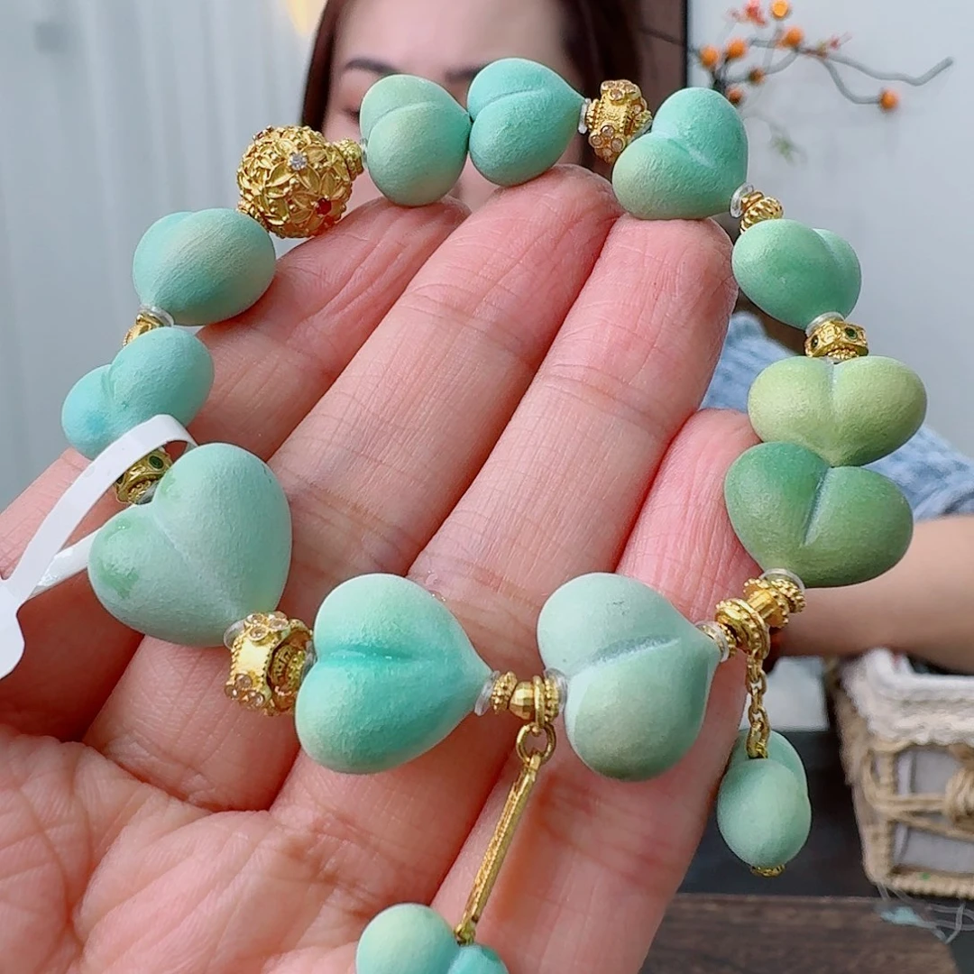 绿松石18K金镶嵌珠宝奇石