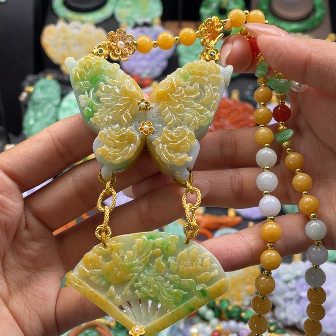 翡翠未镶嵌颈饰代编织