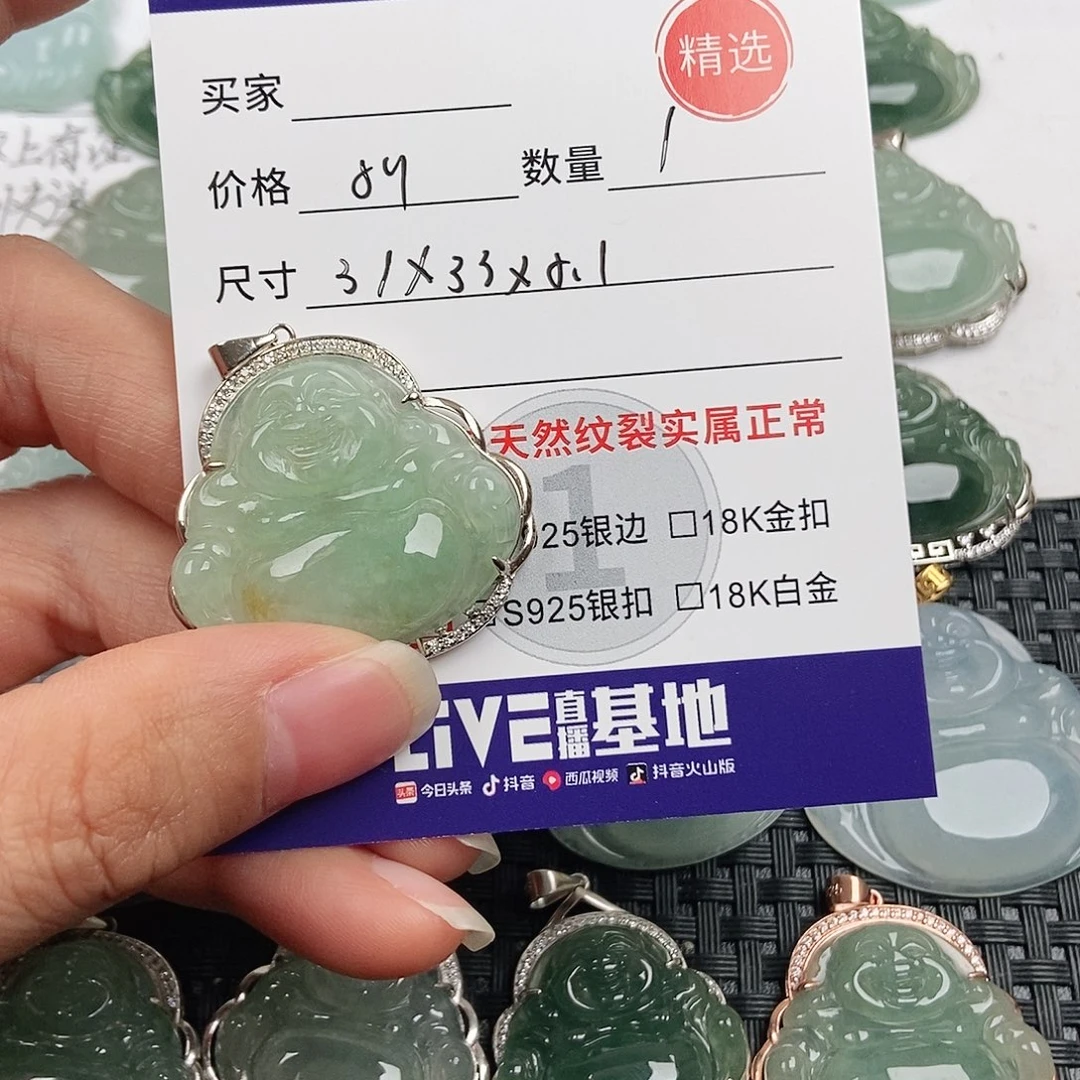 翡翠银S925镶嵌颈饰