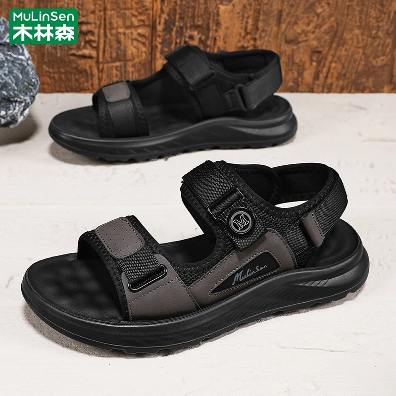 木林森沙滩鞋男2025新款夏季运动厚底防滑耐磨轻便休闲凉鞋男款