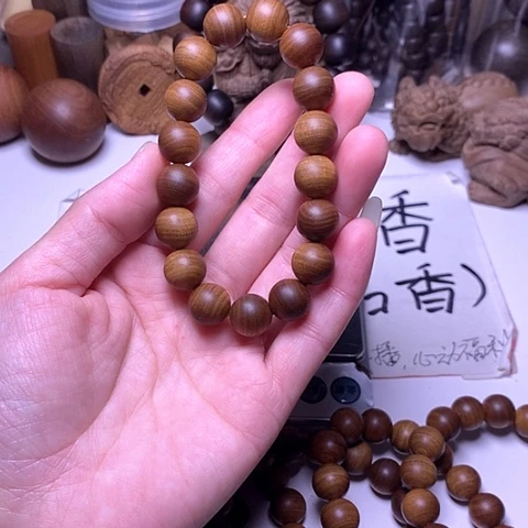 檀香木手串/手链檀香黑肉1.2/17横纹虎皮沉