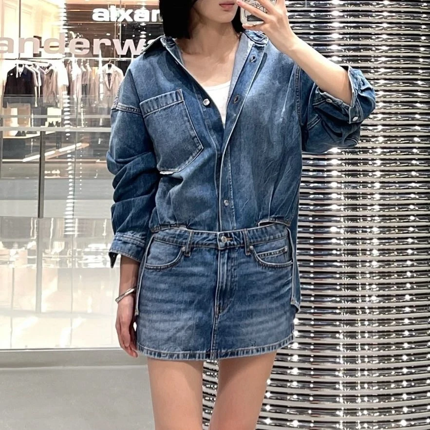 99新/AlexanderWang/亚历山大王/牛仔连衣裙/0码/Xspa7335