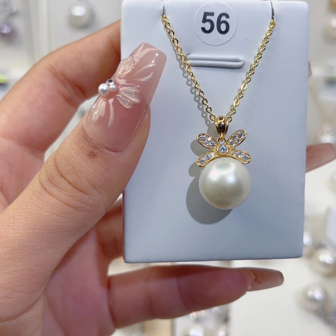 淡水珍珠银S925镶嵌颈饰