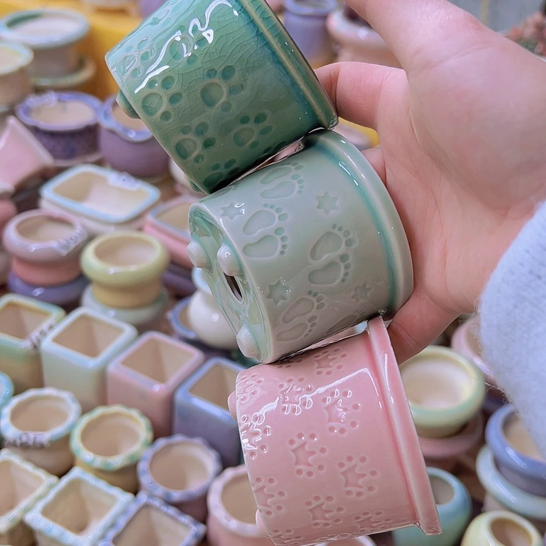 红陶陶瓷花盆当场满12包邮