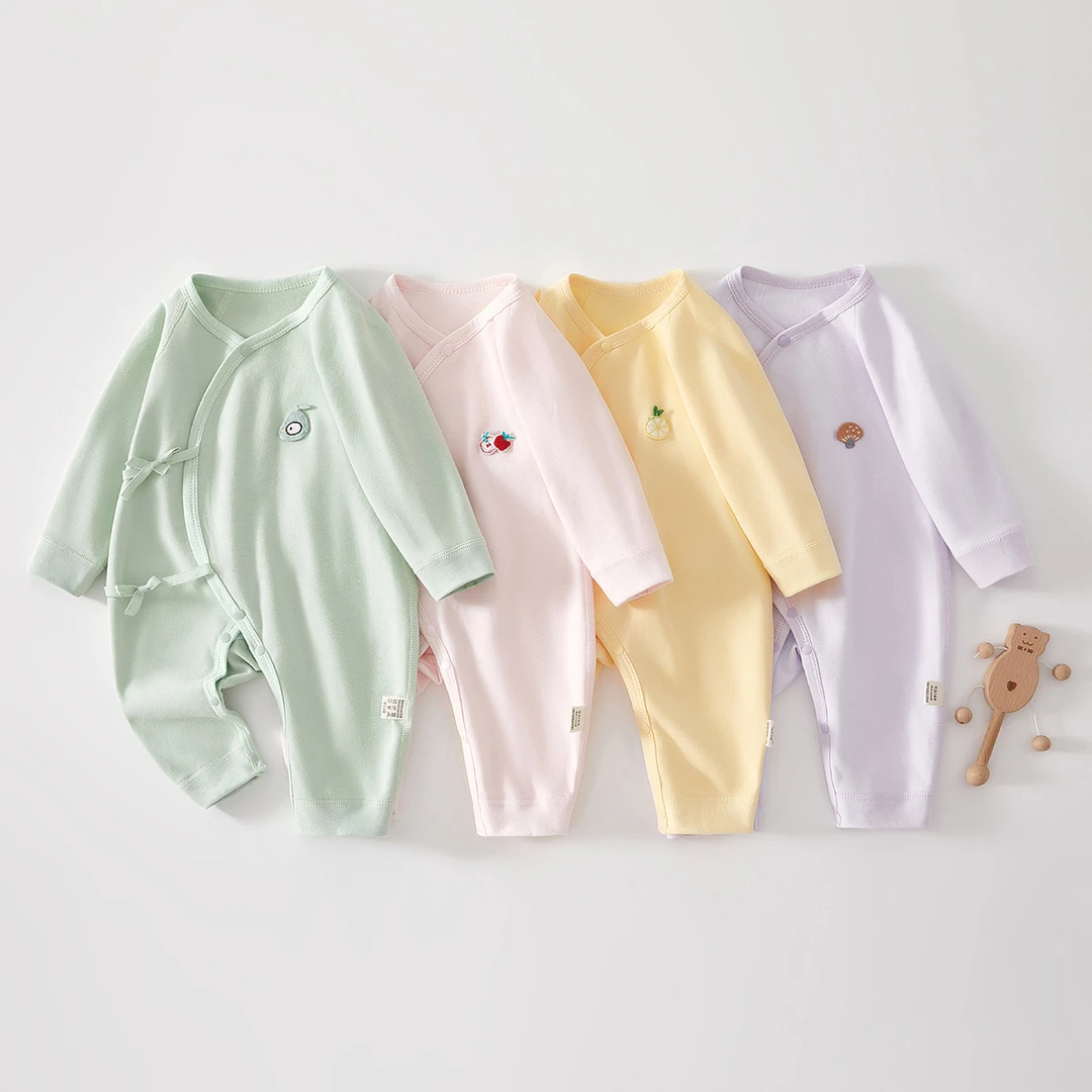 新生婴儿蝴蝶衣初生纯棉无骨哈衣爬服春秋宝宝秋季衣服婴儿连体衣