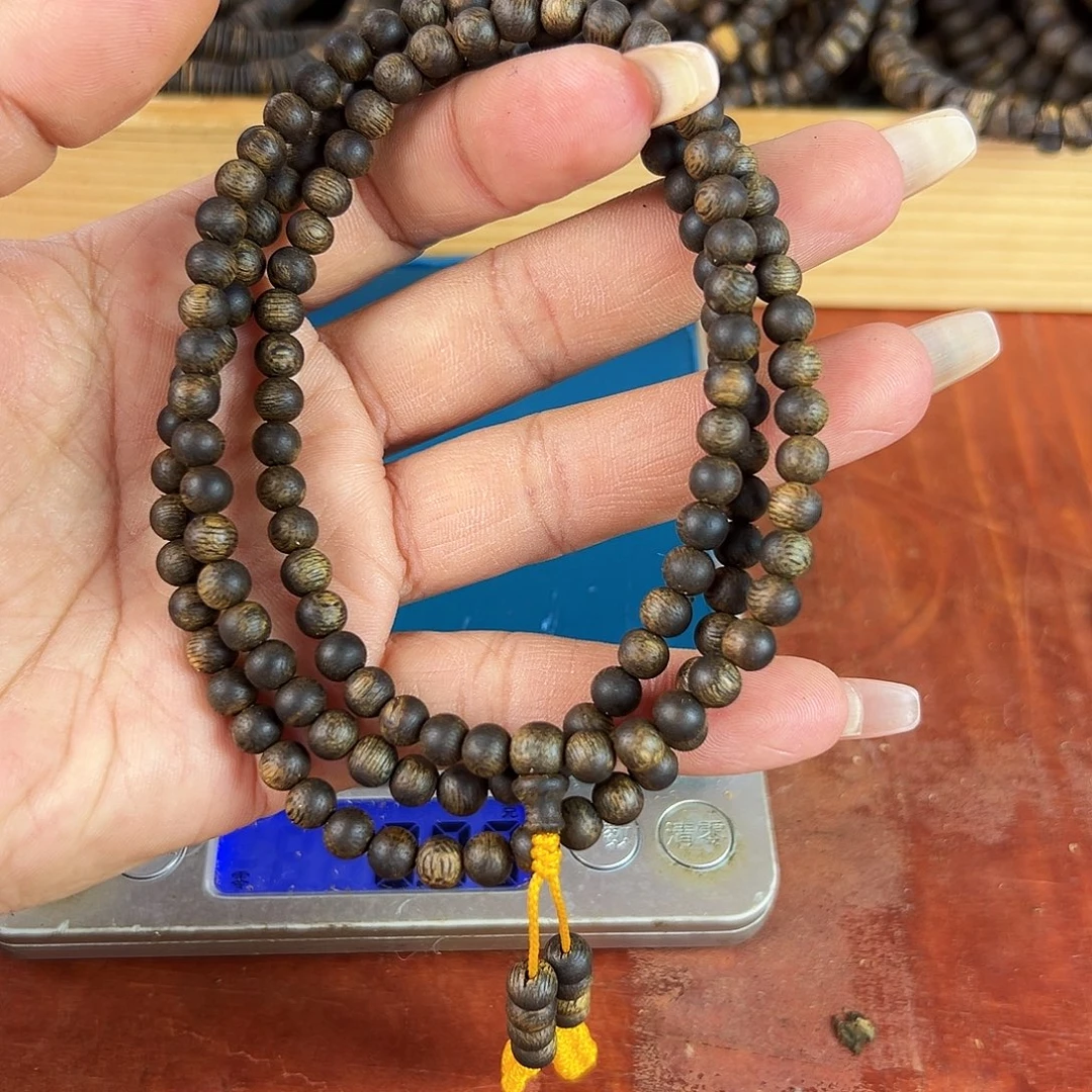 沉香碎屑沉香卡5圆珠多圈沉水12.9g张勺子