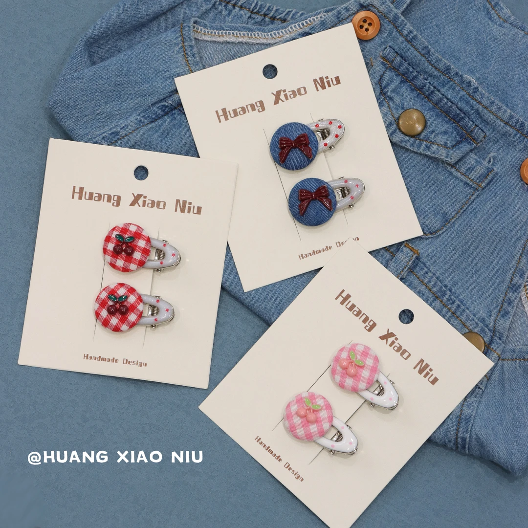 黄小妞可爱樱桃儿童发夹甜美小女孩头饰宝宝刘海侧边发卡发饰