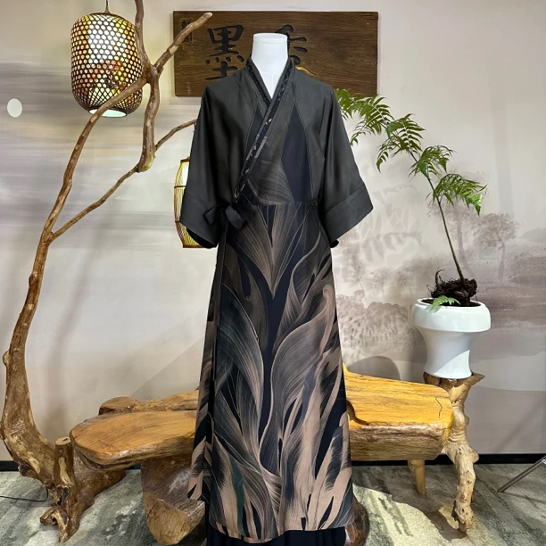 黑色复古国风气质 连衣裙 MX88486